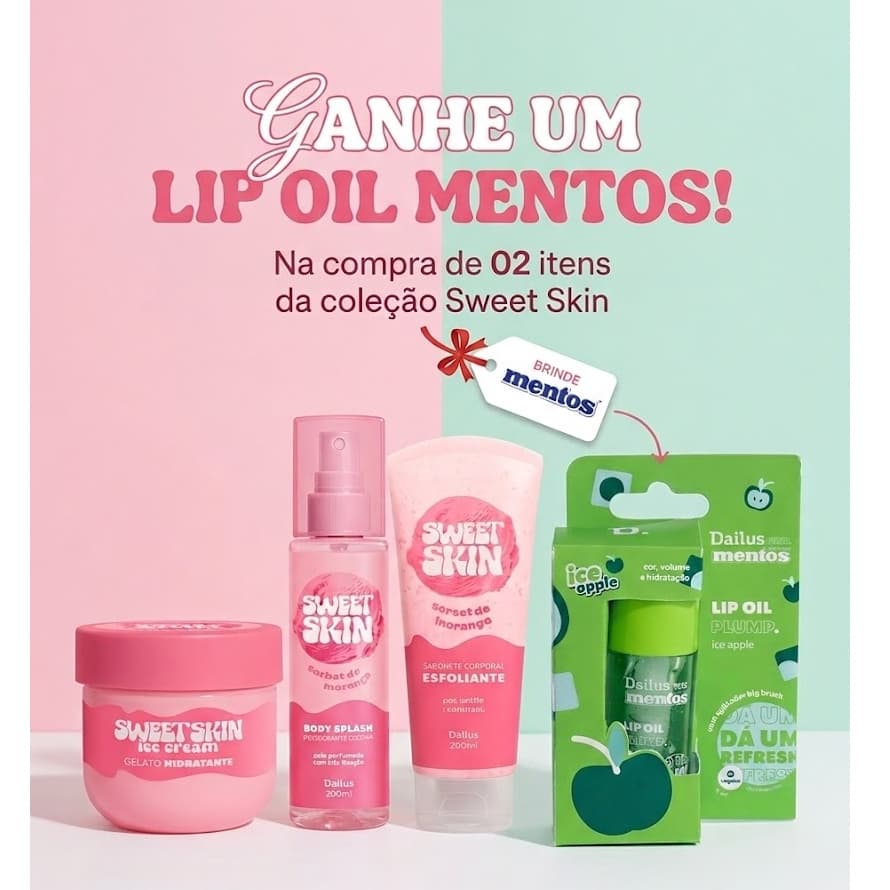 Linha Dailus Gelato Hidratante Corporal Mousse Sweet Skin Ice Cream 200ml - Monte seu Kit Lançamento