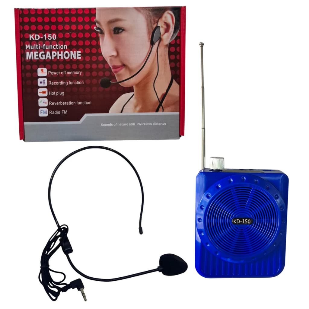 Amplificador Microfone Megafone Portátil Kit Completo Para Professores Aula Palestra  Radio Usb