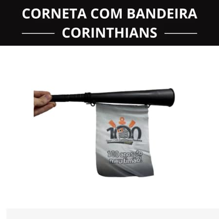 Corneta com Bandeira Corinthians – Buzina para Torcida e Festa