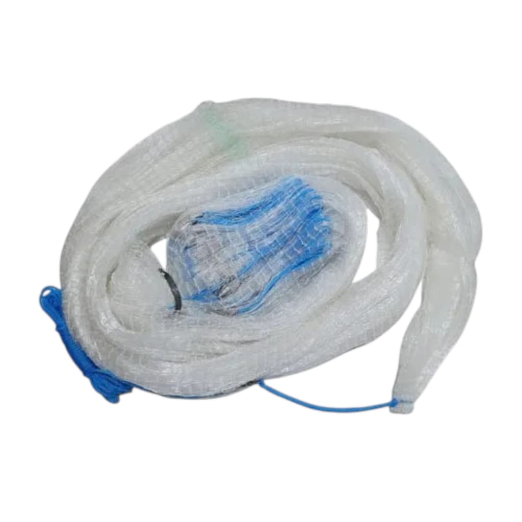 Tarrafa Nylon Malha 8 Fio 0,60mm - 2,00m Altura e 12 Metros de Roda