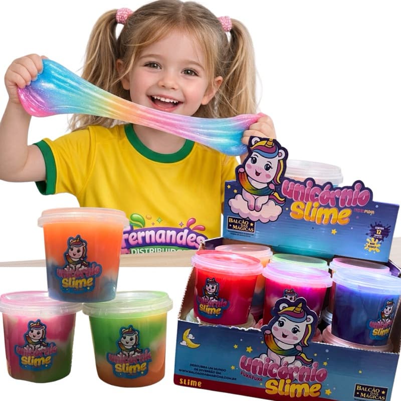 SLIME UNICORNIO PUXA PUXA - Brinquedo Infantil leleca gelele lembracinha barata envio seguro festas