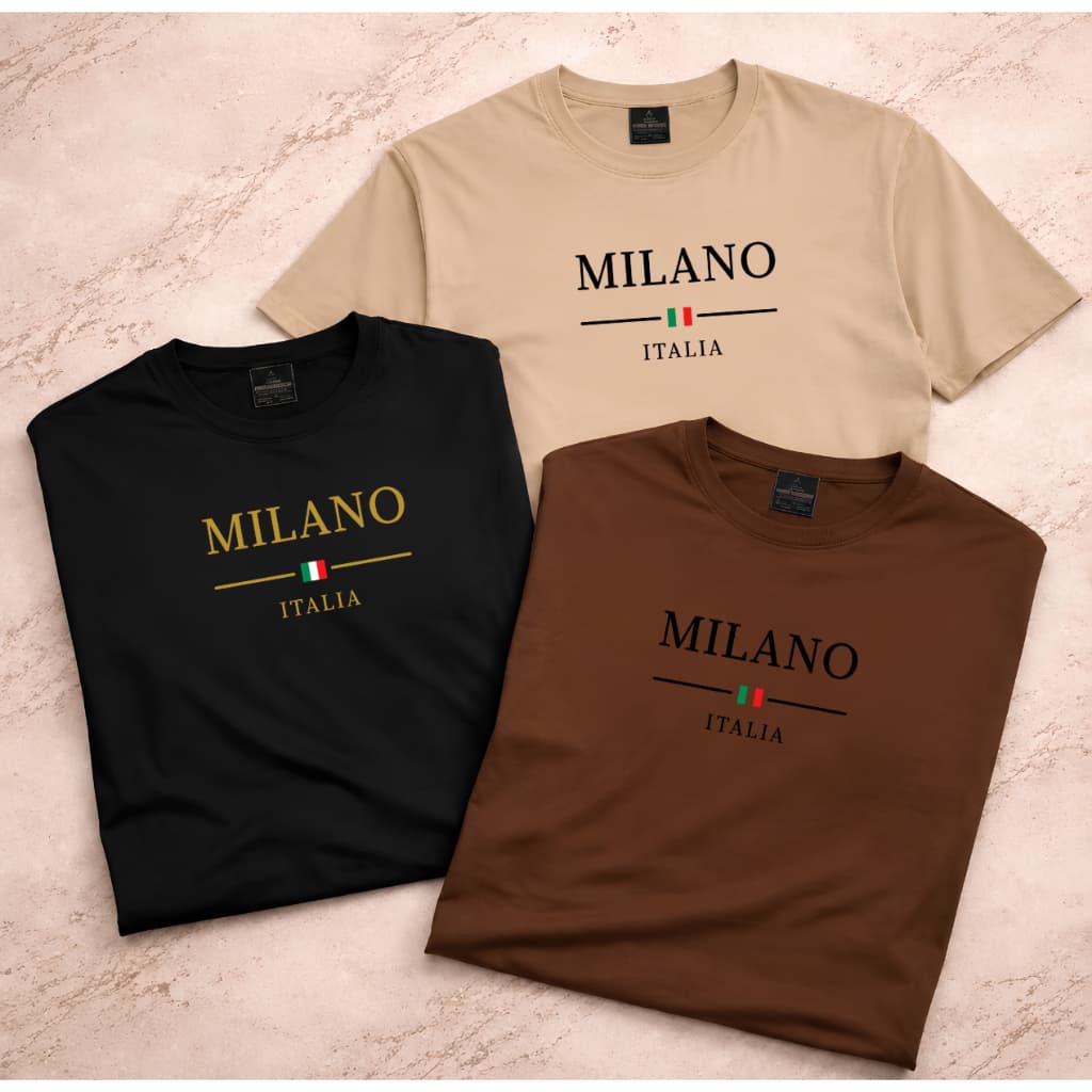 Kit 3 Camisetas Milano Itália Premium Masculina /  Feminina Unissex  Casual  Básica 100% algodão