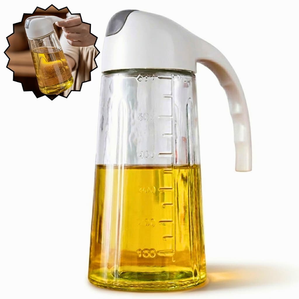 1, 2 ou 3 Galheteiro c/Bico Dosador, Vidro, 630ml - Dispenser de azeite, vinagre ou óleo