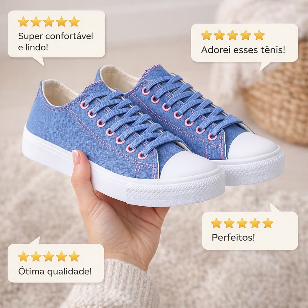 Tênis Feminino Casual Urbano Designer Moderno Super Confortável Estiloso Macio Promoção