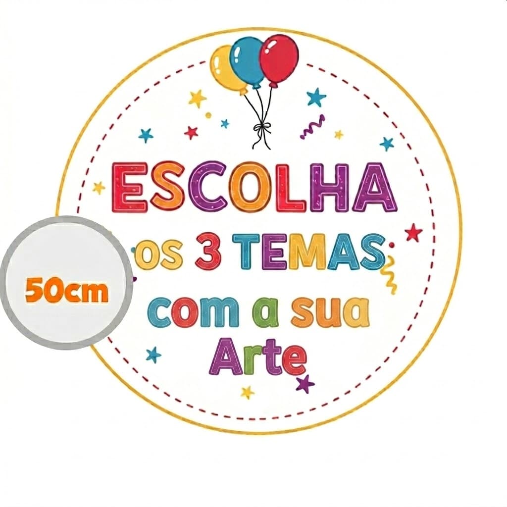 Kit 3 Painéis de Mesa 50cm de Mesa - Sua Arte - Redondo com Elástico