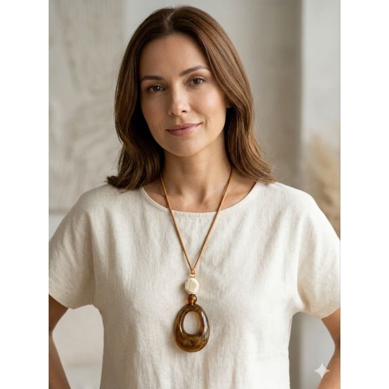 Colar Feminino Longo Com Pingente 43CM