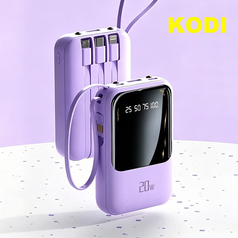 LANÇAMENTO Carregador Portátil 10000 mAH Mini Power Bank Com Cabo Embutido e Lanterna A6