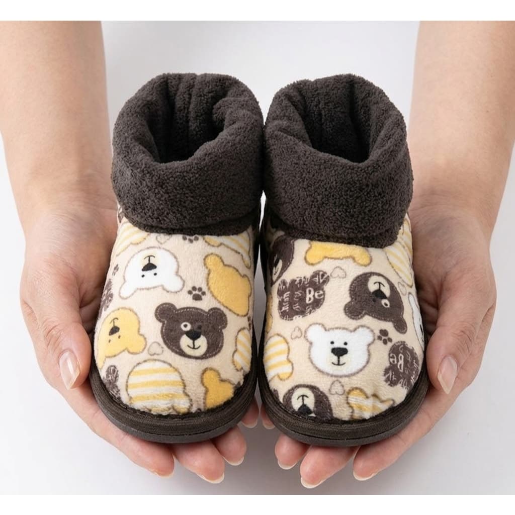 Pantufa Botinha Infantil Ursinho Baby Peluciada Quentinha Super Confortável e Macia