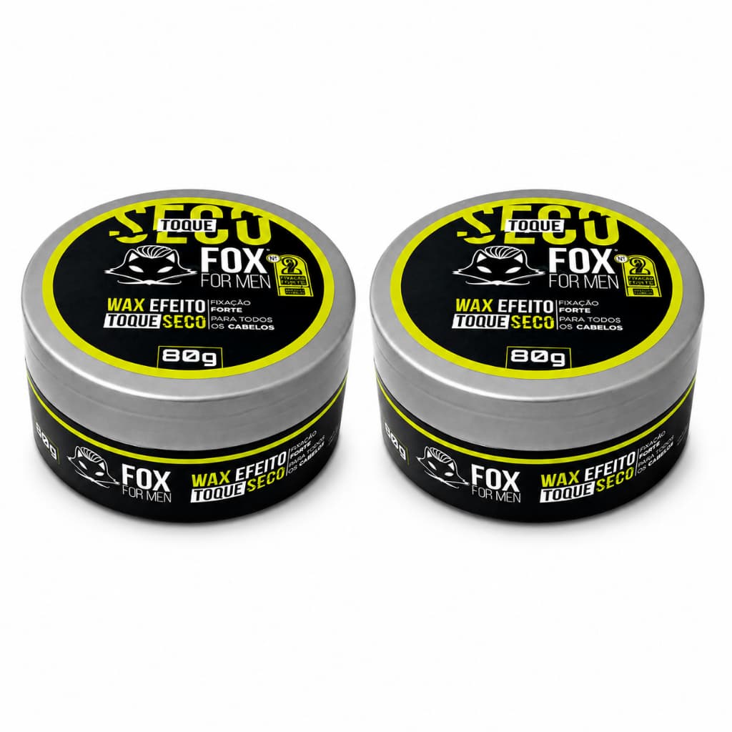 Kit 2 Pomada Wax Modeladora 80g Fox For Men Cabelo Sem Oleosidade Toque Seco Penteado Firme