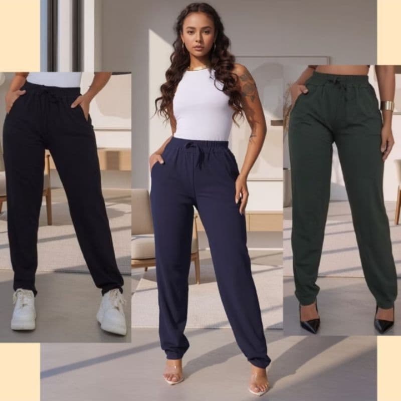 Calça feminine de Viscolycra Prática em Tecido Macio com Bolsos Laterais Conforto e Estilo Tamanhos P a G3