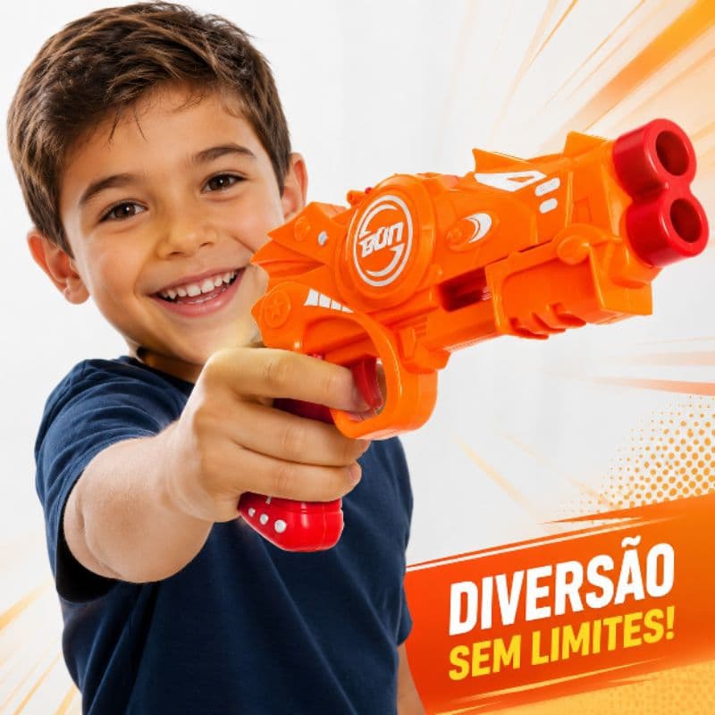 Pistola Lançadora de Dardos Infantil com 3 Balas de Espuma Dardos Brinquedo Divertido arminha