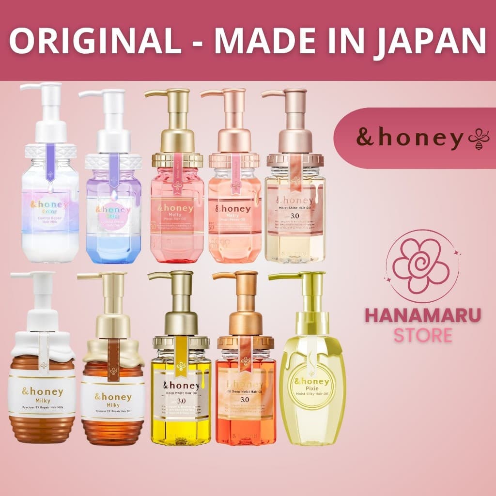 &Honey Óleo Capilar Hair Oil linhas Deep Melty Pixie Color Milky Professional óleo capilar direto do Japão