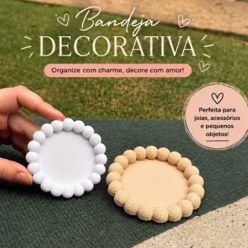 KIT 2 BANDEJAS DECORATIVAS PARA JOIAS E ACESSÓRIOS ORGANIZADOR ELEGANTE PARA PENTEADEIRA E APOIO