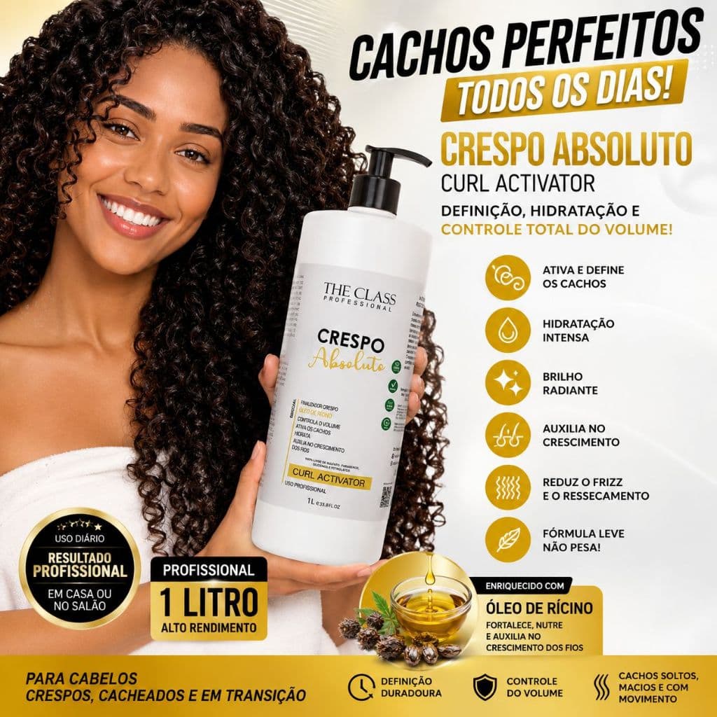 Finalizador Profissional Crespo Tratamento  Hidratacao Controle Frizz Definicao Sedosidade 1 Litro