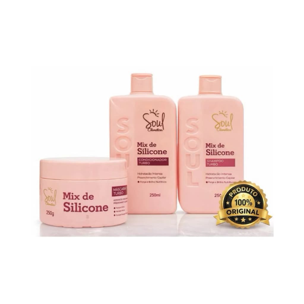 Kit Shampoo, Condicionador E Máscara Mix De Silicone Soul Tratamento Capilar