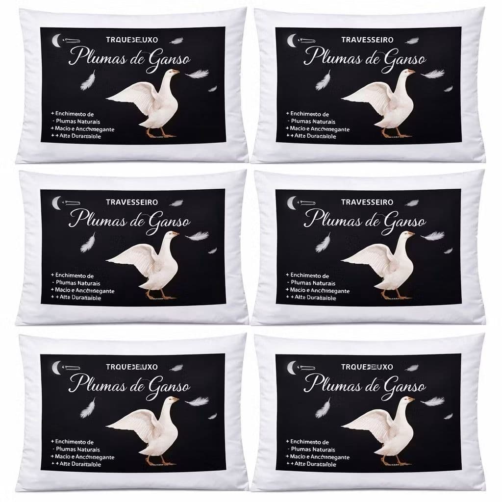 Kits de Travesseiros Pluma Sintética 70cm x 50cm.