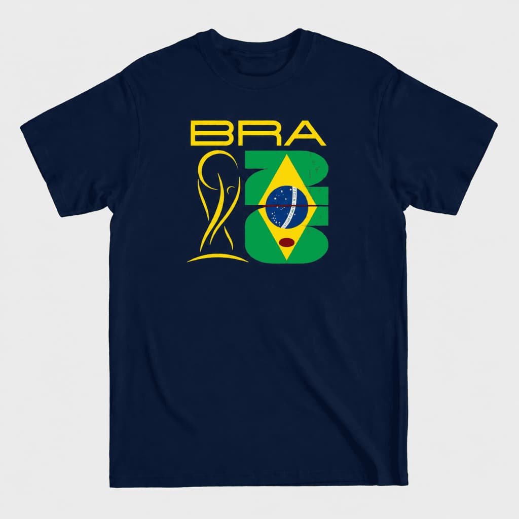 Camiseta Algodão Premium Unissex Personalizada Copa BRA 2026 Envio Imediato P ao GG