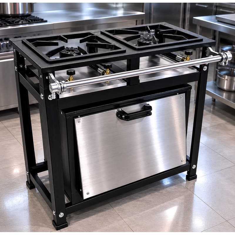 Fogão Industrial Profissional 2 Bocas com Forno Alta Pressão Ferro Fundido ENVIO IMEDIATO