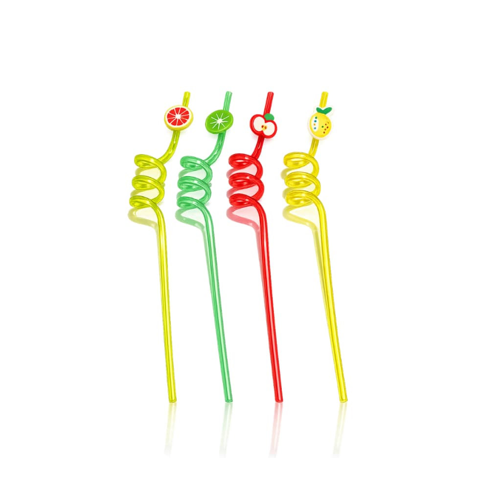 Kit 4 Canudos Espiral - Frutas