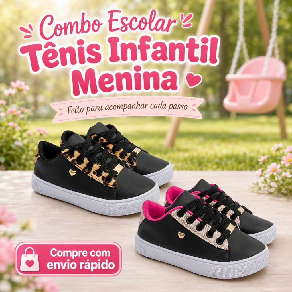 Combo 2 Tenis De Menina Para Sair | Feito Para Acompanhar Cada Passo Do 25 ao 36 | ENVIO RAPIDO!