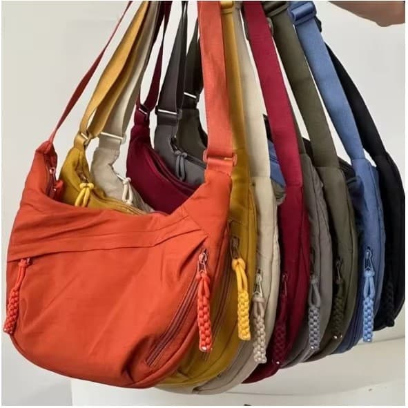 Bolsa de ombro Meia Lua Leve Minimalista com  Bolsos Alça Ajustável para Dia a Dia tendência