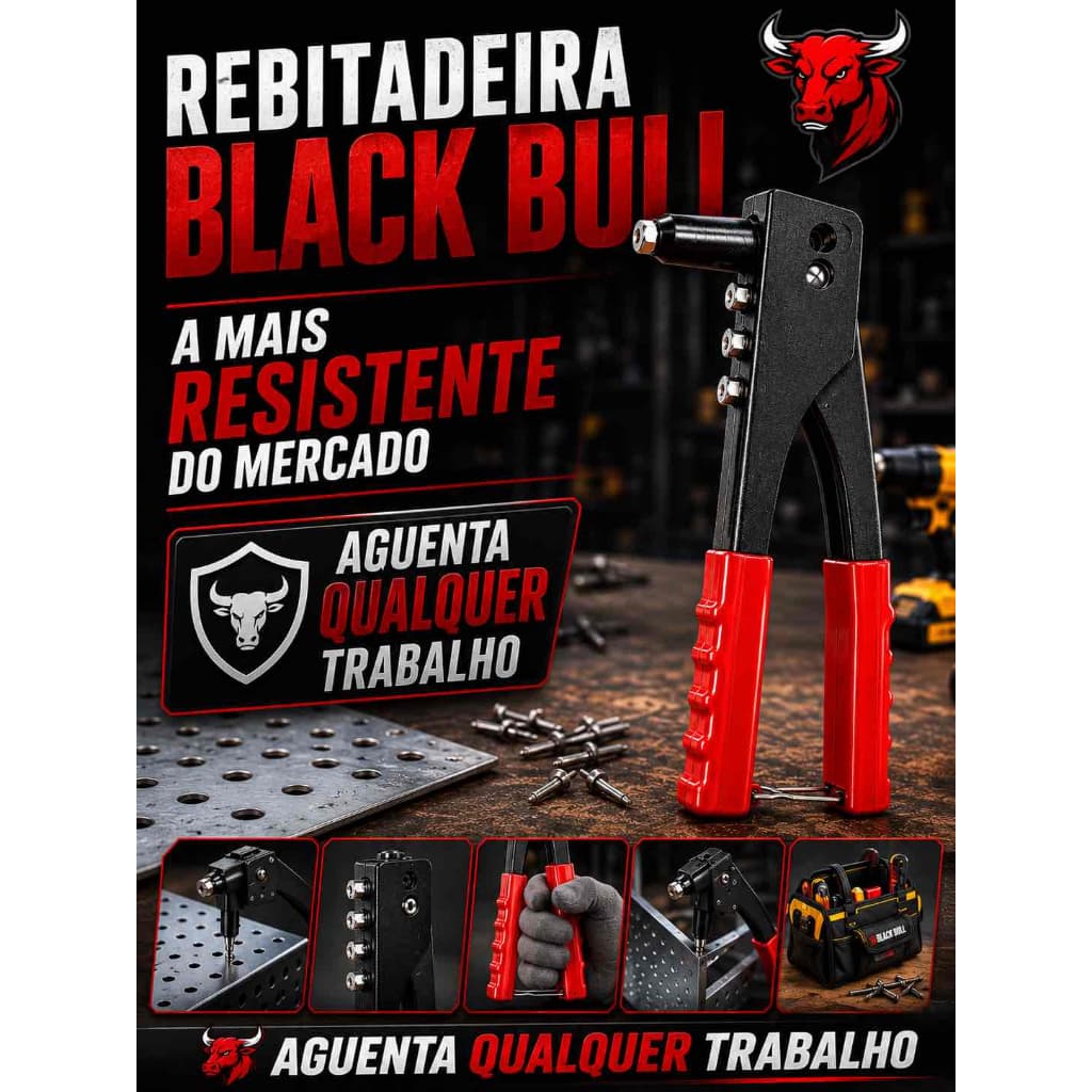 Rebitador Manual Profissional 95 Pol Rebite Ferramenta Resistente Preciso Robusto