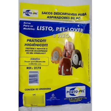 Kit com 3 sacos Para Aspirador De Pó Electrolux Modelos Neo - Listo e Pet-Lover