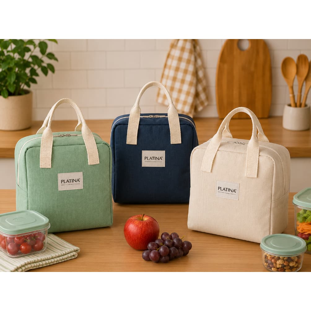 BOLSA TÉRMICA 6,5 LITROS DE POLIÉSTER E ALGODÃO 21X23X13CM - C3B - CB3722