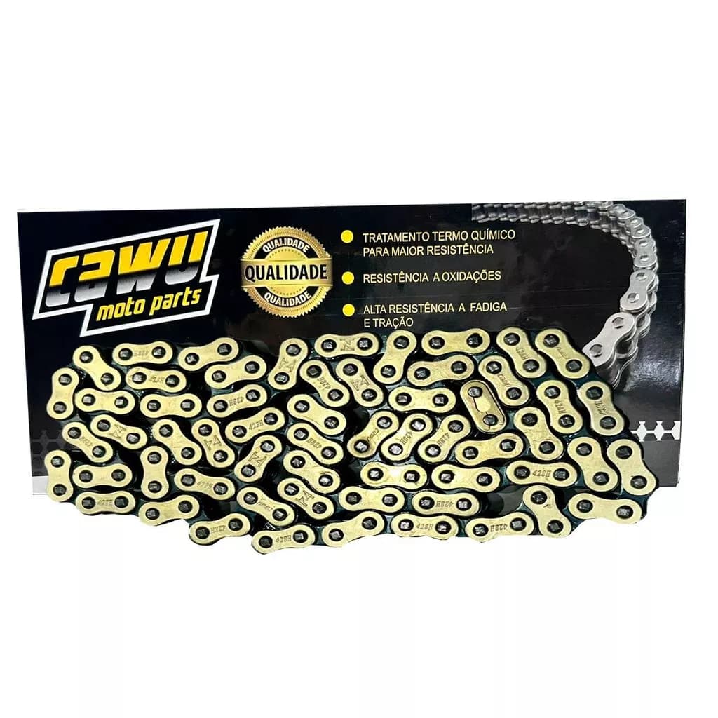CORRENTE TRANSMISSAO (428H X 118L) CG-150 DOURADO / CAWU
