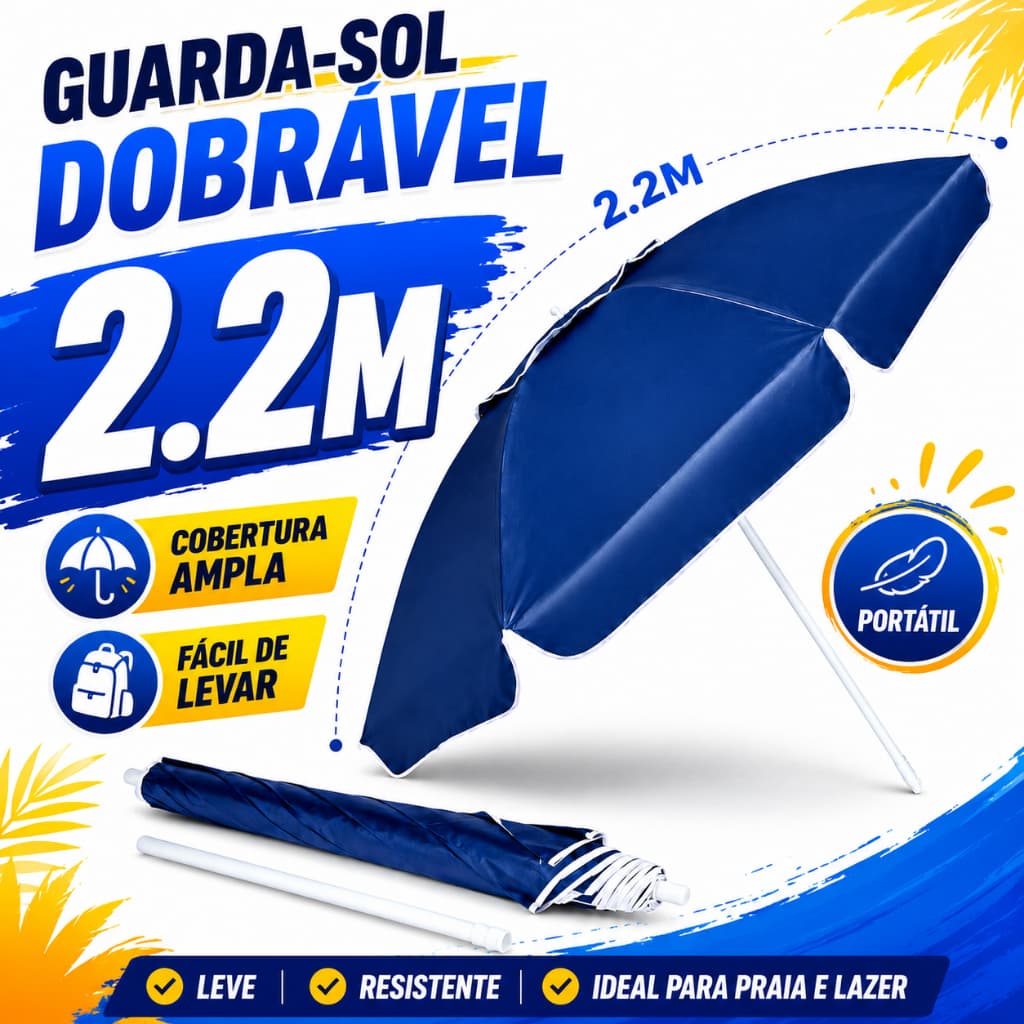 Guarda-Sol Gigante para Praia e Piscina | Ombrelone Reforçado para Área Externa