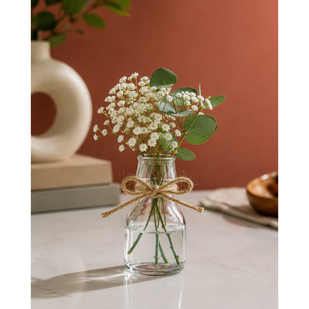 Kit 12 Mini Garrafas Decorativas de Vidro com Tampa de Cortiça e Corda Juta 10cm | Vasinho, Lembrancinha e Decoração
