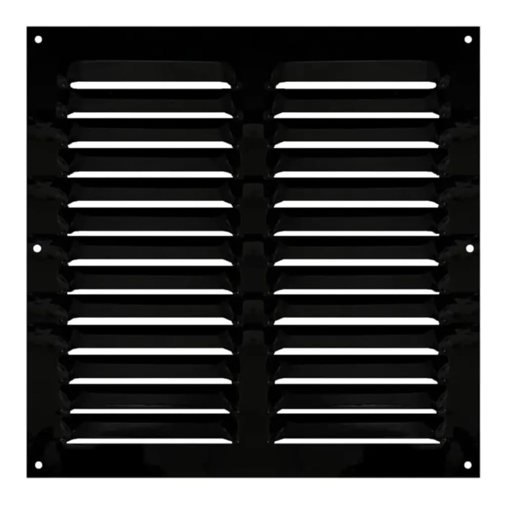 Grade De Ventilação Alumínio Itc 30x30 Cm Preta Com Tela