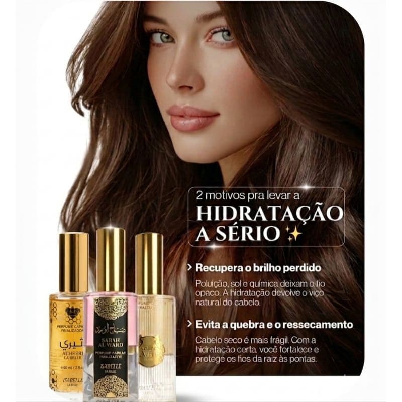 Afeef Perfume Capilar Finalizador Bifásico 60ml ( 2 em 1)  Gourmand Floral Elegante Isabelle La Belle