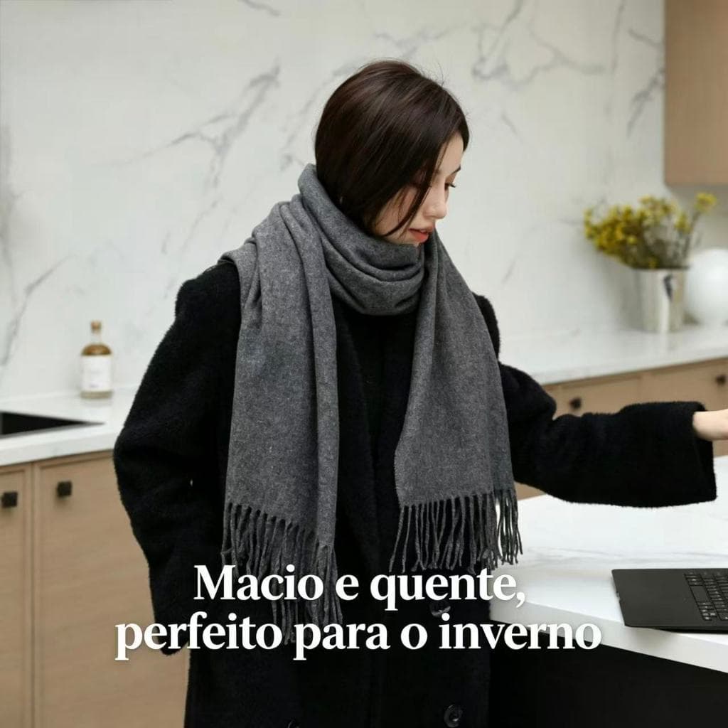 GROSSO E FINO Cachecol Inverno Lenço Pashmina Xale Echarpe Feminino