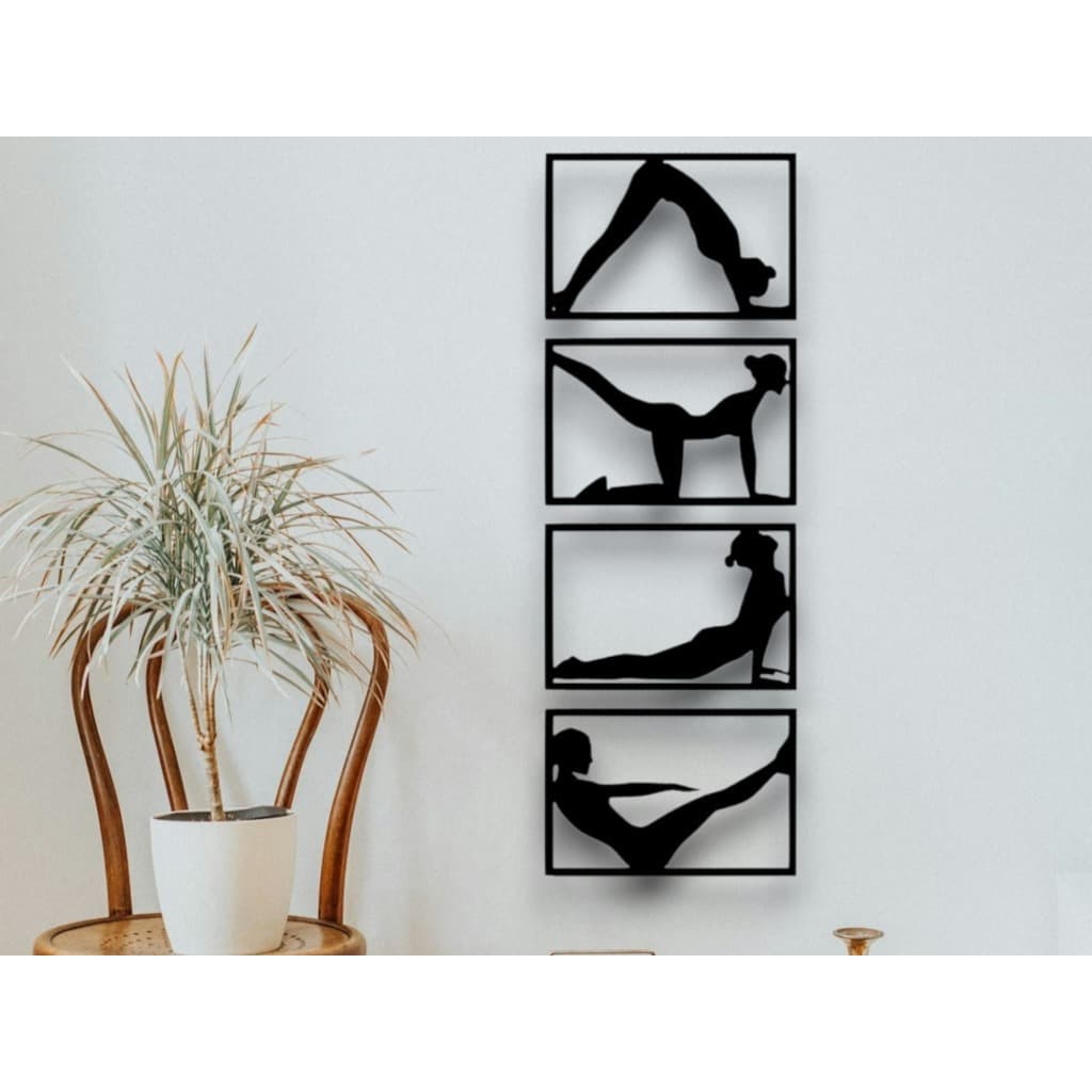 KIT PLACAS DECORATIVAS DE PAREDE – PILATES E YOGA/ ACOMPANHA FITA