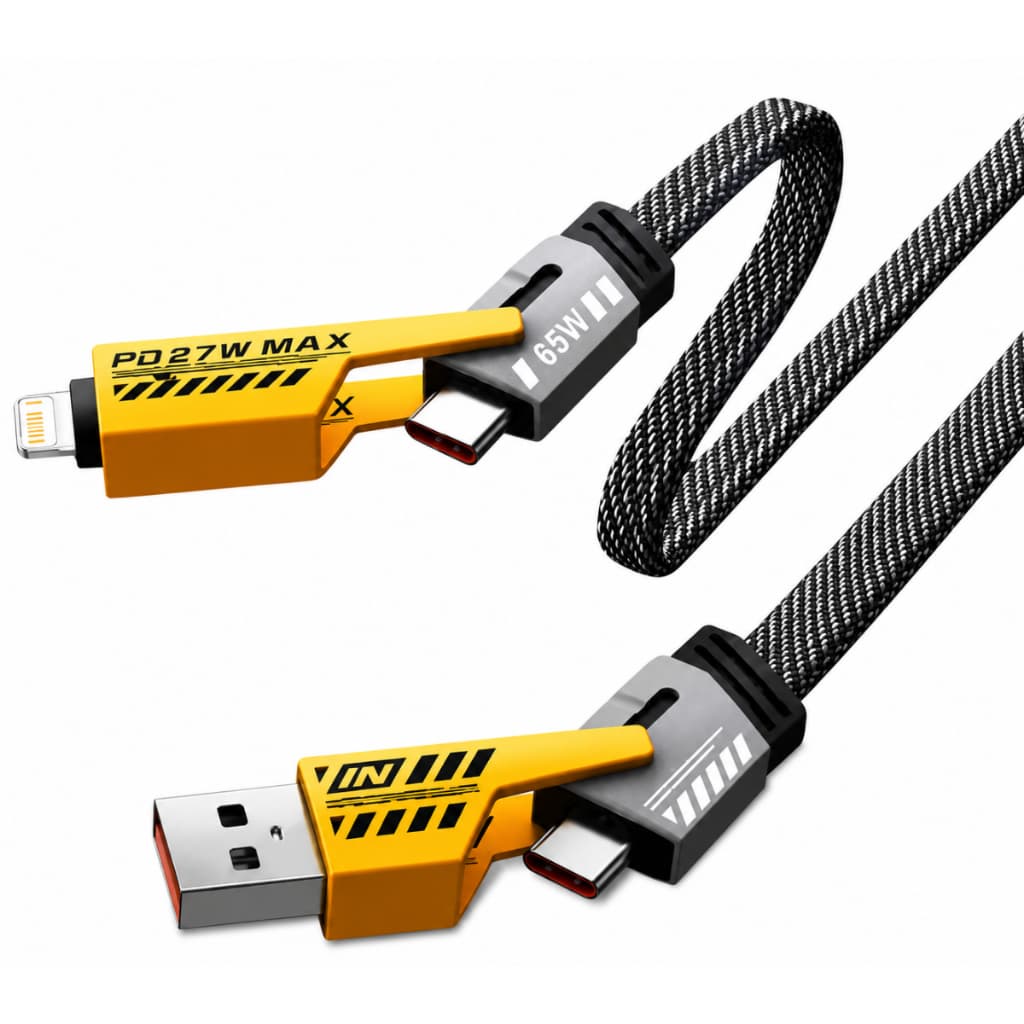 Cabo USB 4 Em 1 65W Turbo Tipo C Lightning 1m A'Gold CB-74 Dados e Carga Rápida