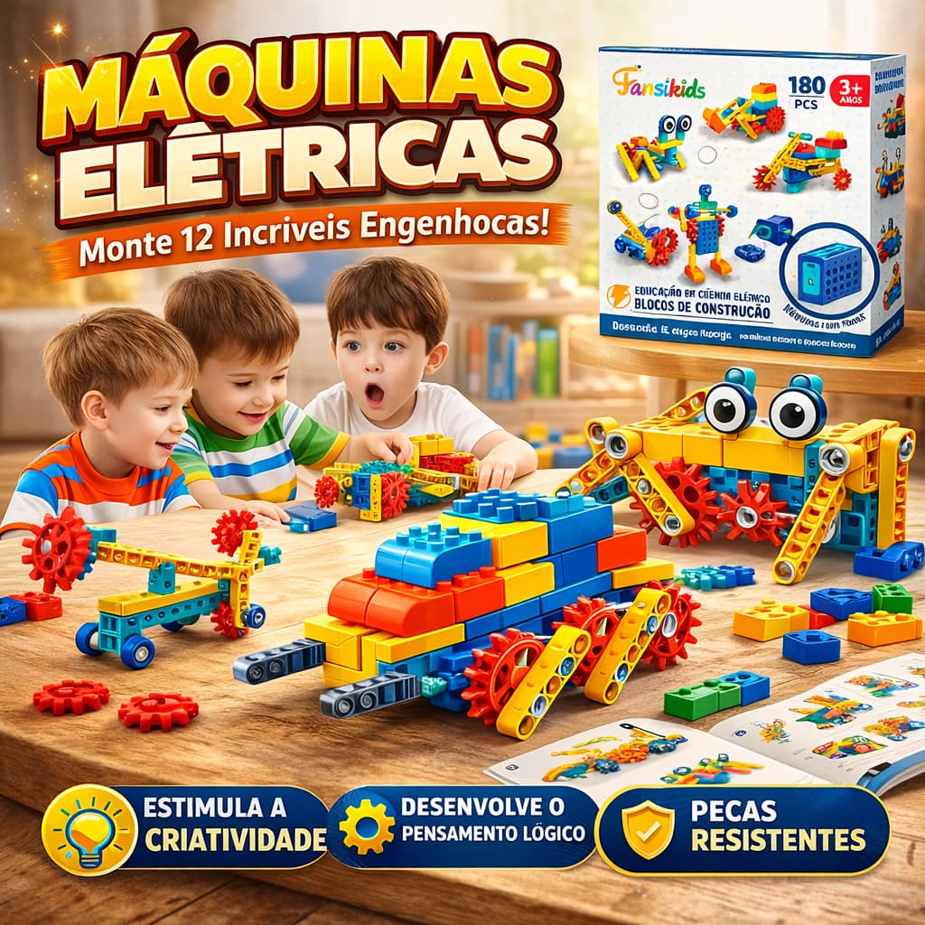 Kit De Robótica Educacional Infantil 180 Peças Engrenagens
