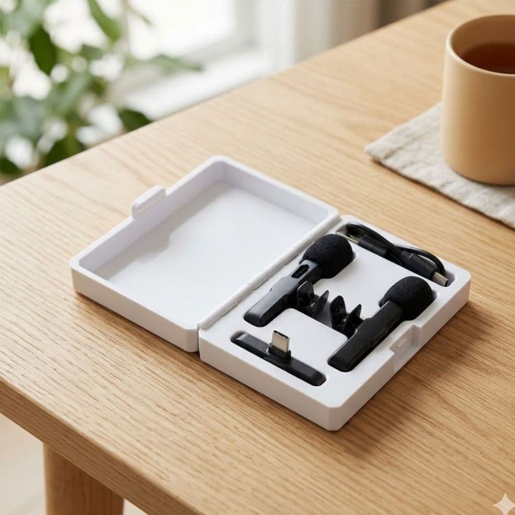 Case Caixa Estojo Para Organizar Microfone de Lapela sem fio Compatível com Smartphone USB-C