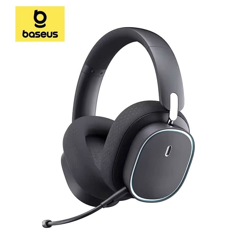 Headset Baseus GH02 Sem Fio Bluetooth 5.3 RGB 40h Mic Removível Dual Driver
