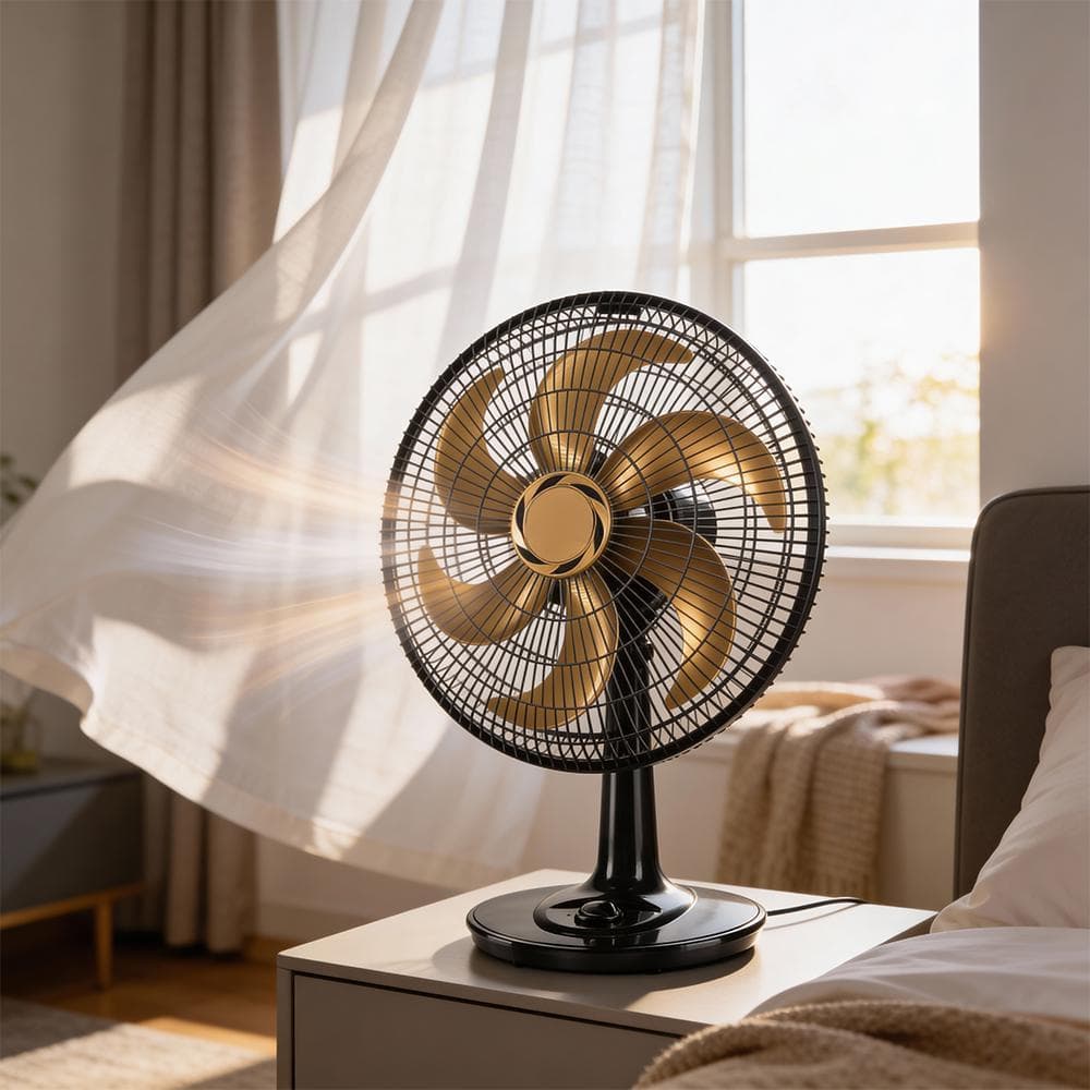 Ventilador 30cm De Mesa Preto/bronze 55W
