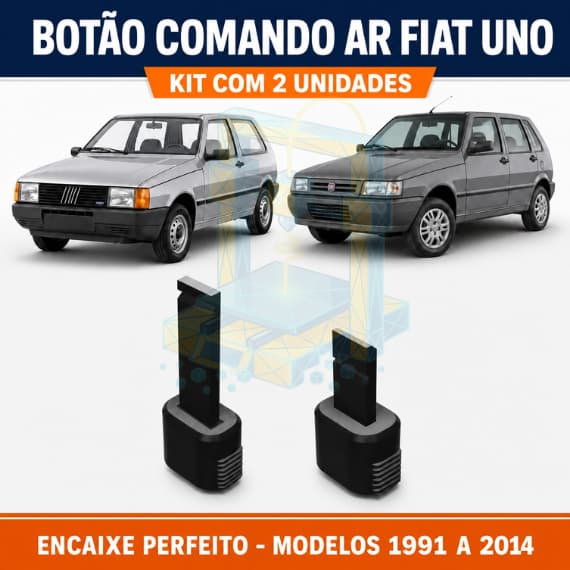 Botão Regulagem Comando Ar Fiat Uno 1991-2014 - Kit 2 Unidades