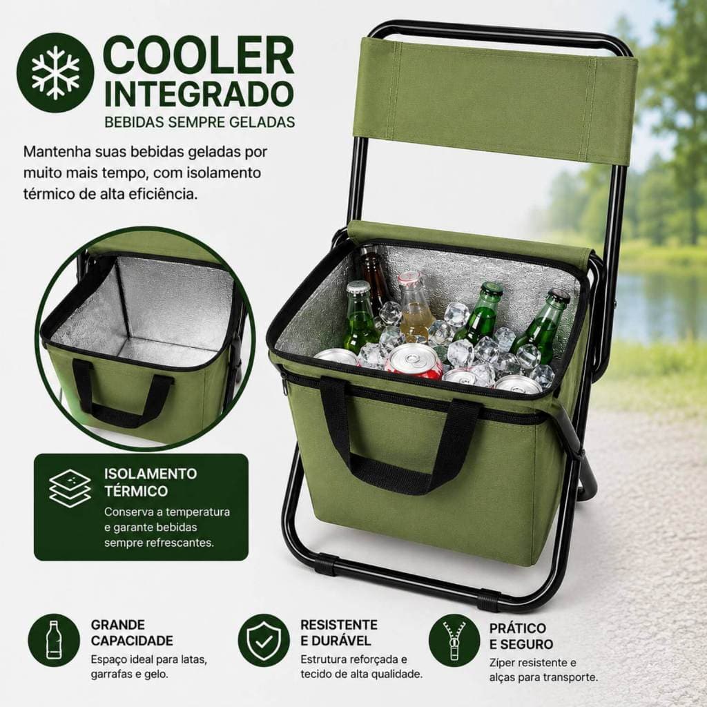 Cadeira Dobrável Para Exterior Portátil [Verde]