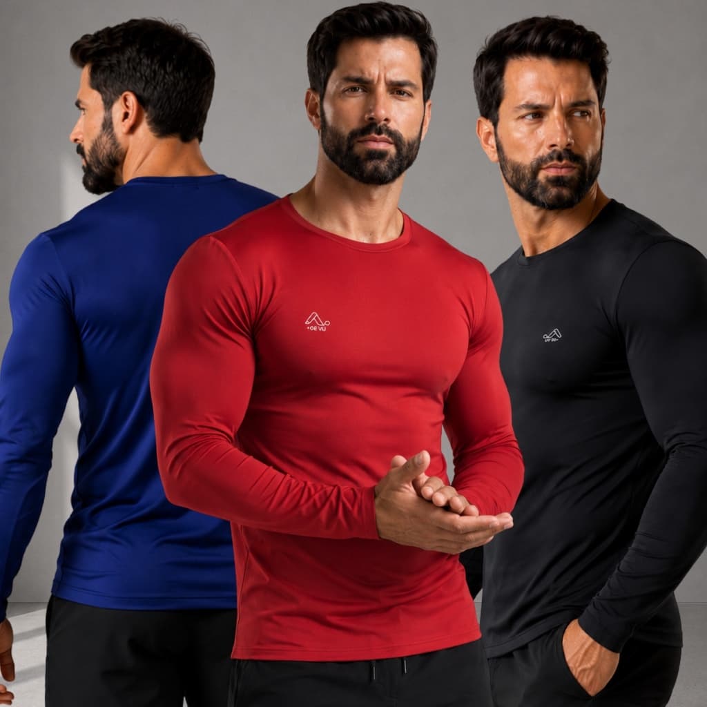 Camisa UV 50+ Masculina Proteção Solar Segunda Pele Térmica Blusa Academia