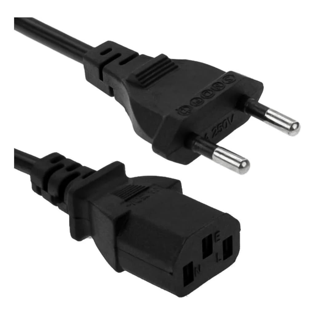 Kit 10 Cabos De Energia 2 Pinos Padrão Brasileiro IEC C13 Para Computador