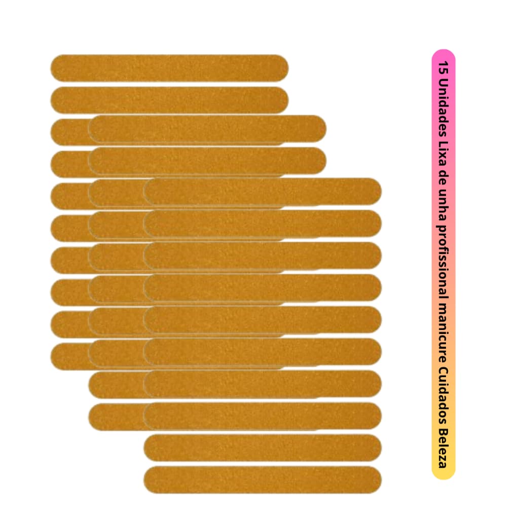 Kit 15 Unidades Lixa de unha Alto cuidado Manicure profissional