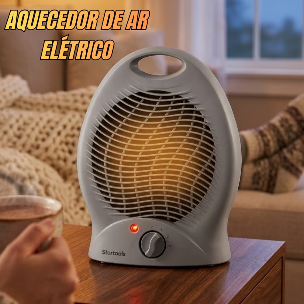 Aquecedor de Ambiente Elétrico 110V/220V 1000W/2000W Ventilador Ar Quente Quarto Sala Escritório