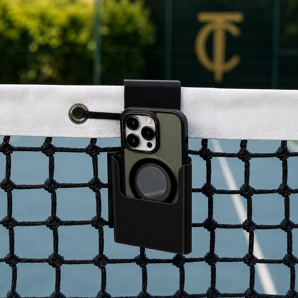 Suporte Duplo para Celular em Rede de Futevôlei Tênis e Vôlei de Praia Gravação de Jogos