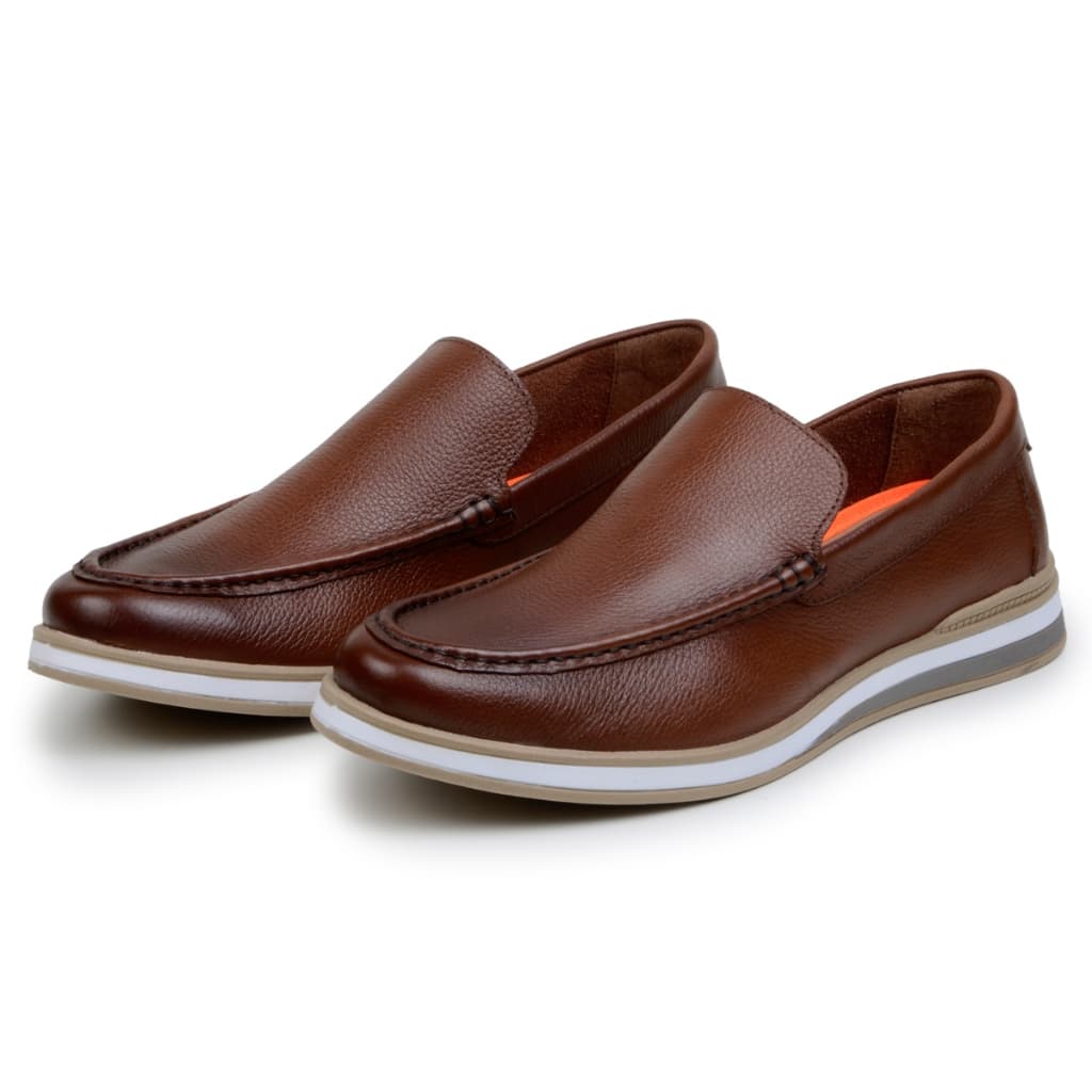 Mocassim Masculino em Couro e Forrado em Couro