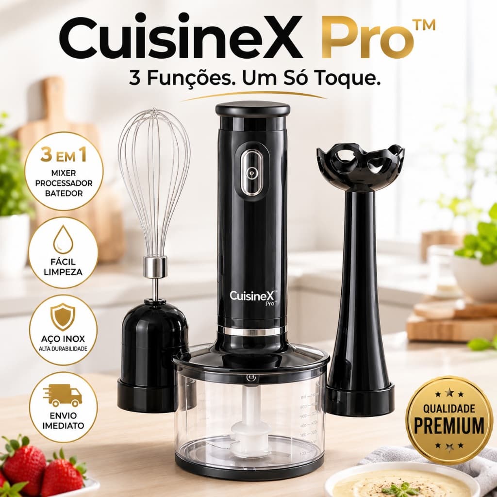 Kit Mixer 3 Em 1 Elétrico 127V Processador Triturador Batedor Fouet Copo 700ml Lâminas Inox