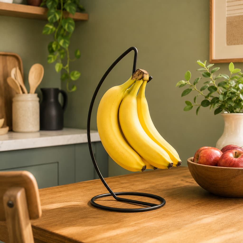 Suporte Para Banana Em Aço Preto Fruteira Decorativa Bancada Cozinha NIPPO